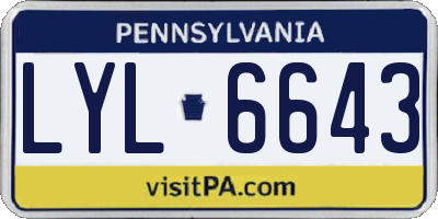 PA license plate LYL6643
