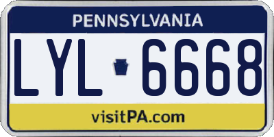 PA license plate LYL6668