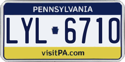 PA license plate LYL6710