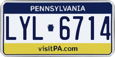 PA license plate LYL6714