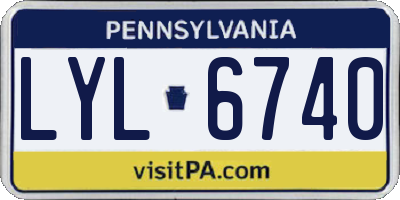 PA license plate LYL6740