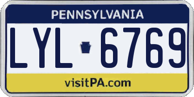 PA license plate LYL6769