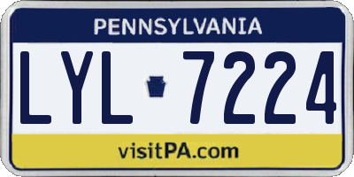PA license plate LYL7224