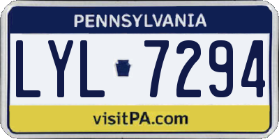 PA license plate LYL7294
