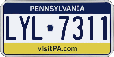 PA license plate LYL7311