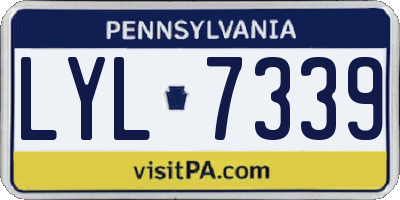 PA license plate LYL7339