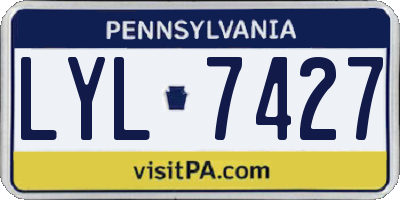 PA license plate LYL7427
