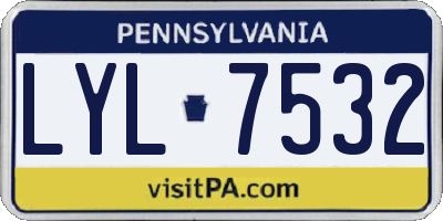 PA license plate LYL7532