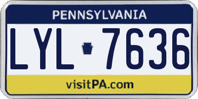 PA license plate LYL7636