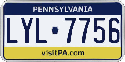 PA license plate LYL7756