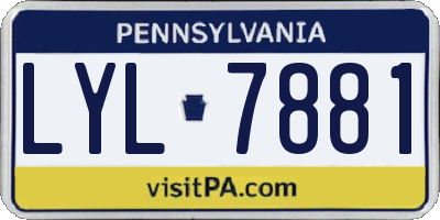 PA license plate LYL7881
