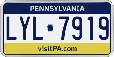 PA license plate LYL7919