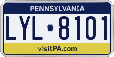 PA license plate LYL8101