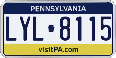 PA license plate LYL8115