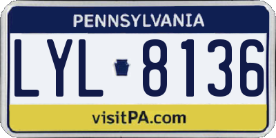 PA license plate LYL8136