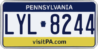 PA license plate LYL8244