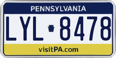 PA license plate LYL8478