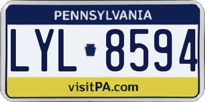 PA license plate LYL8594