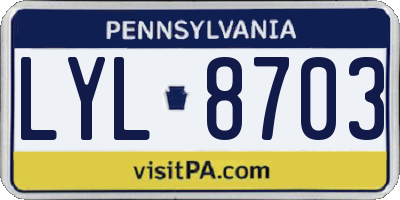 PA license plate LYL8703