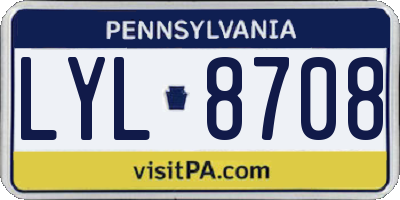 PA license plate LYL8708