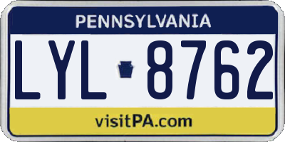 PA license plate LYL8762