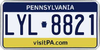 PA license plate LYL8821