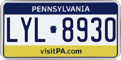 PA license plate LYL8930