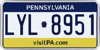 PA license plate LYL8951