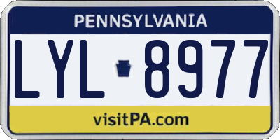 PA license plate LYL8977