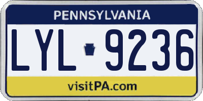 PA license plate LYL9236