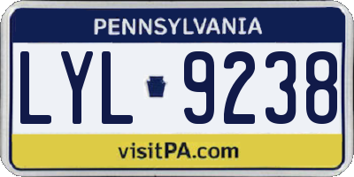 PA license plate LYL9238
