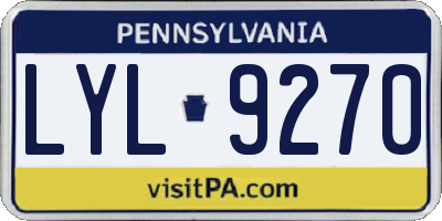 PA license plate LYL9270
