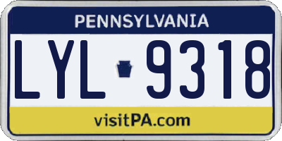 PA license plate LYL9318