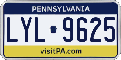 PA license plate LYL9625