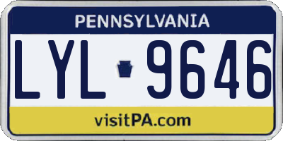 PA license plate LYL9646
