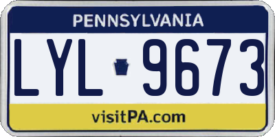 PA license plate LYL9673