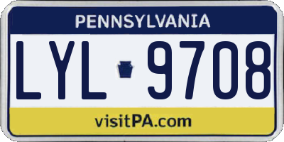 PA license plate LYL9708