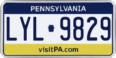 PA license plate LYL9829