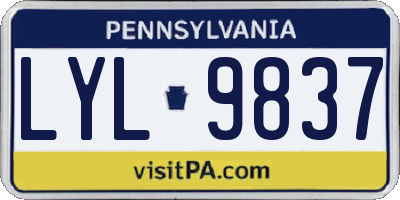 PA license plate LYL9837