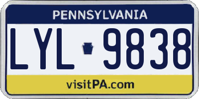 PA license plate LYL9838