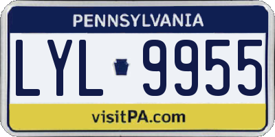 PA license plate LYL9955