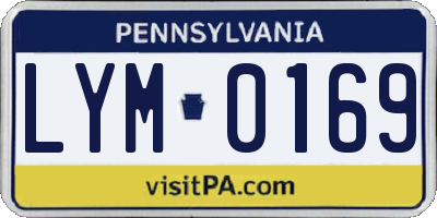 PA license plate LYM0169