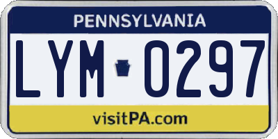 PA license plate LYM0297
