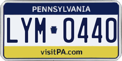 PA license plate LYM0440
