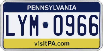 PA license plate LYM0966