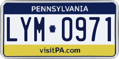 PA license plate LYM0971