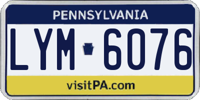 PA license plate LYM6076