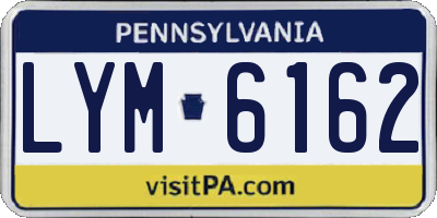 PA license plate LYM6162