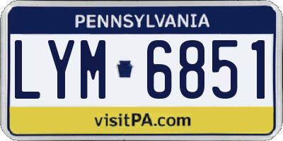 PA license plate LYM6851