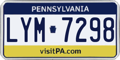 PA license plate LYM7298